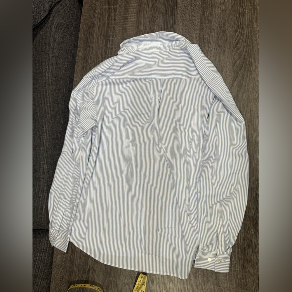 Uniqlo women Striped Button-Down Shirt - White and Blue - Picture 10 of 13